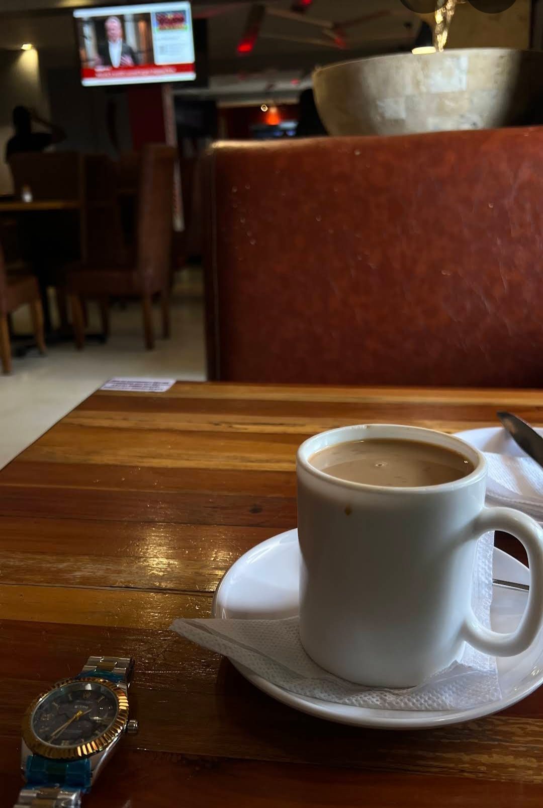 Hot black coffee